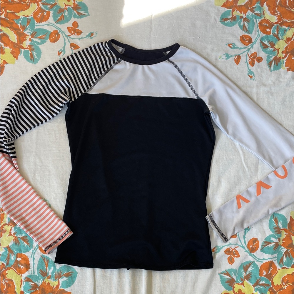 Striped Long Sleeve Colorblock Rashguard
